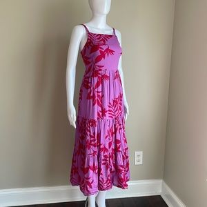 Old Navy Purple Floral Adjustable Strap Maxi Dress
